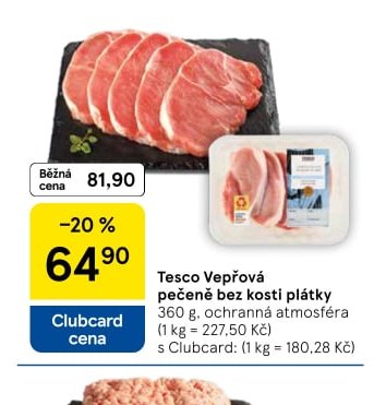 Tesco Vepřová pečeně bez kosti plátky