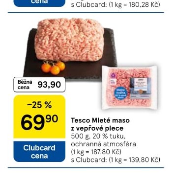 Tesco Mleté maso z vepřové plece
