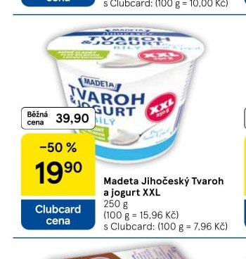 Madeta Jihočeský Tvaroh a jogurt XXL