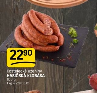 Kostelecké uzeniny HASIČSKÁ KLOBÁSA