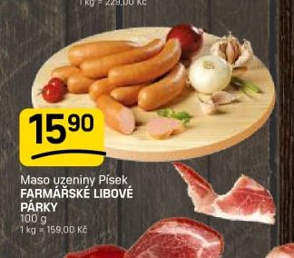 Maso uzeniny Písek FARMÁŘSKÉ LIBOVÉ PÁRKY