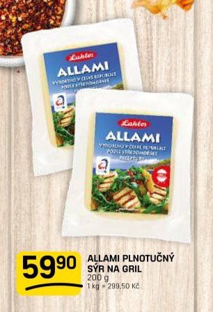 ALLAMI PLNOTUČNÝ SÝR NA GRIL