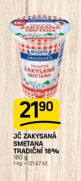 JČ ZAKYSANÁ SMETANA TRADIČNÍ 18%