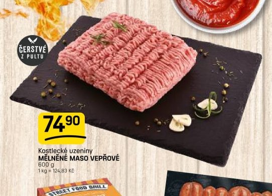 Kostelecké uzeniny MĚLNĚNÉ MASO VEPŘOVÉ