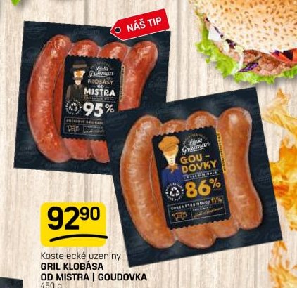 Kostelecké uzeniny GRIL KLOBÁSA OD MISTRA | GOUDOVKA