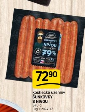 Kostelecké uzeniny ŠUNKOVKY S NIVOU