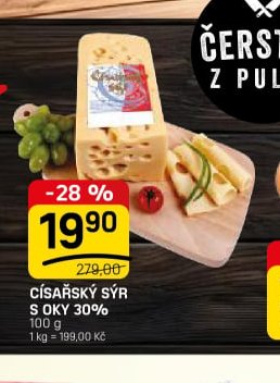 Císařský sýr s oky 30%