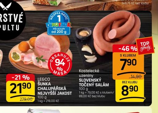 Le&Co šunka chalupářská nejvyšší jakost