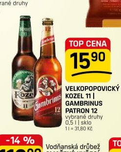 Velkopopovický Kozel 11 / Gambrinus Patron 12
