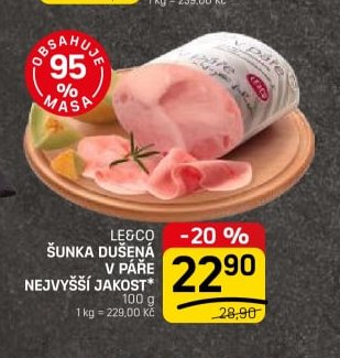 Le&Co šunka dušená v páře nejvyšší jakost