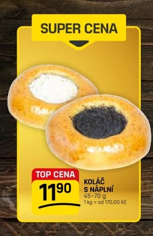 KOLÁČ S NÁPLNÍ 45-70 g