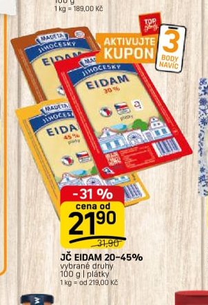 Madeta Jihočeský eidam 30% / 45%