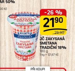 Madeta Jihočeská zakysaná smetana tradiční 18%