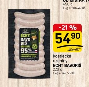 Kostlecké uzeniny ECHT BAVORIŠ 220 g