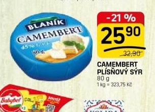 BLANÍK CAMEMBERT PLÍSŇOVÝ SÝR