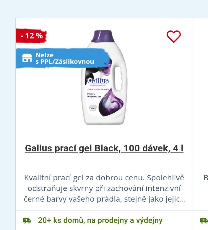 Gallus prací gel Black, 100 dávek, 4 l