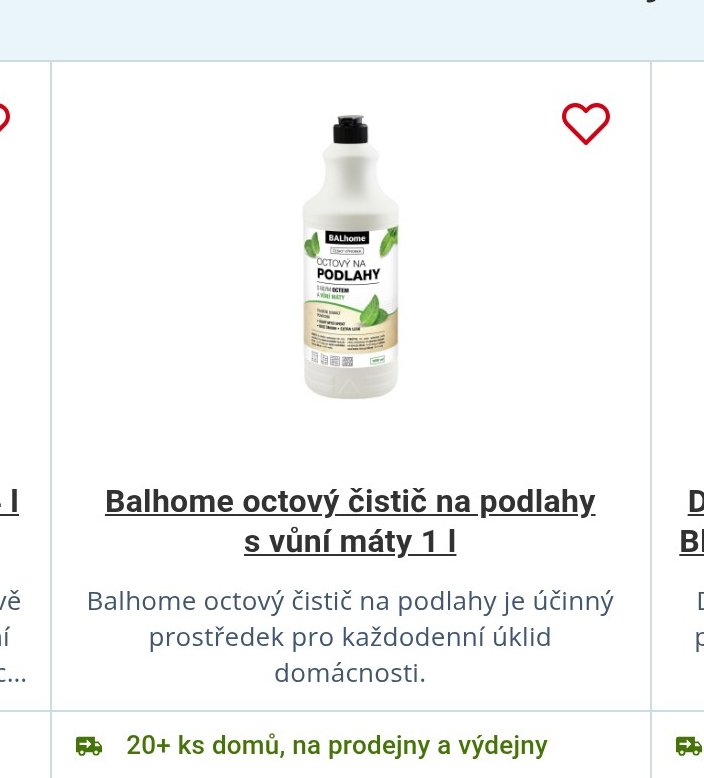 Balhome octový čistič na podlahy s vůní máty 1 l