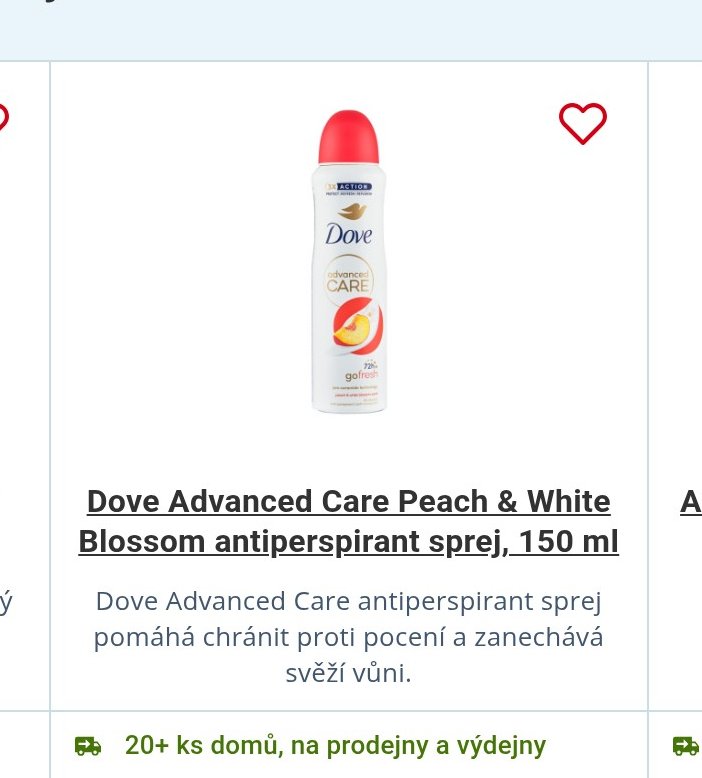 Dove Advanced Care Peach & White Blossom antiperspirant sprej, 150 ml