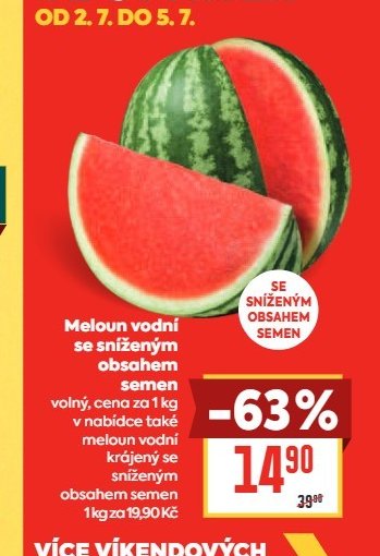 Meloun vodní se sníženým obsahem semen