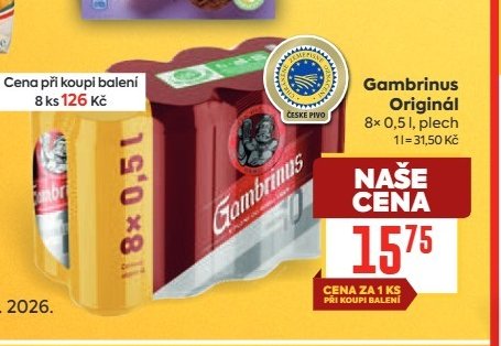 Gambrinus Originál 8x 0,5l