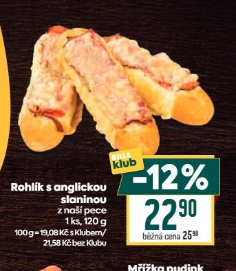 Rohlík s anglickou slaninou 120 g