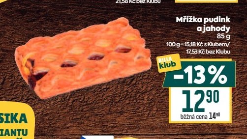 Mřížka pudink a jahody 85 g