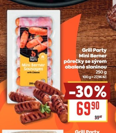 Grill Party Mini Berner párečky se sýrem