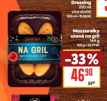 Mozzarelky uzené na gril
