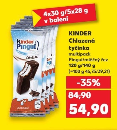 Kinder Chlazená tyčinka multipack Pingui/mléčný řez