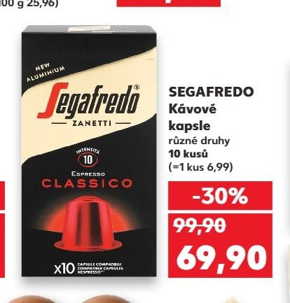 SEGAFREDO Kávové kapsle 10 kusů