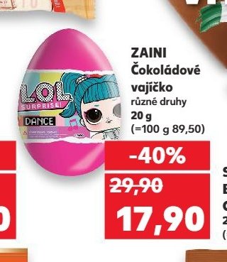 ZAINI Čokoládové vajíčko 20 g