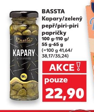 BASSTA Kapary/zelený pepř/piri-piri papričky 100 g-110 g