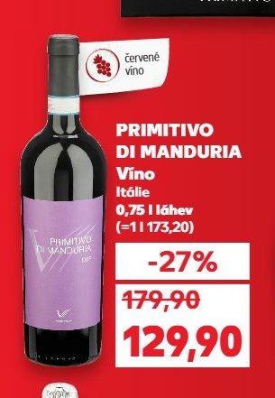 PRIMITIVO DI MANDURIA Víno 0,75 l