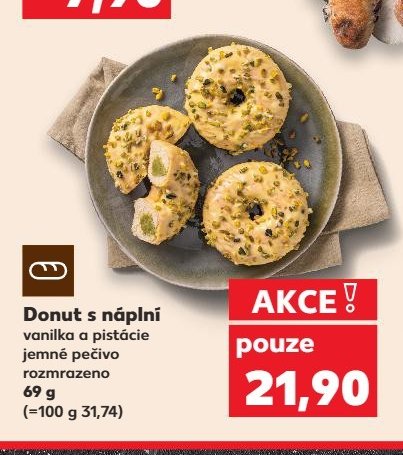 Donut s náplní vanilka a pistácie