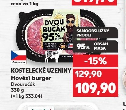 KOSTELECKÉ UZENINY Hovězí burger