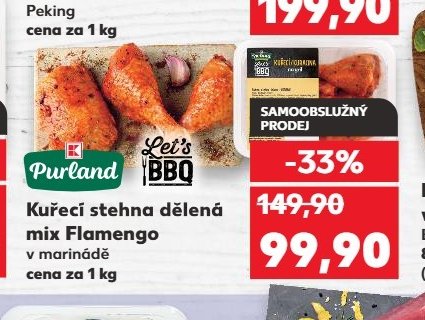PURLAND Let's BBQ Kuřecí stehna dělená mix Flamengo v marinádě
