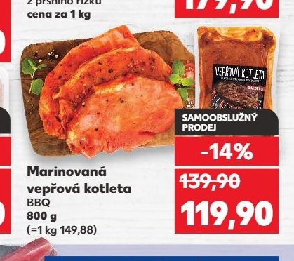 Marinovaná vepřová kotleta BBQ
