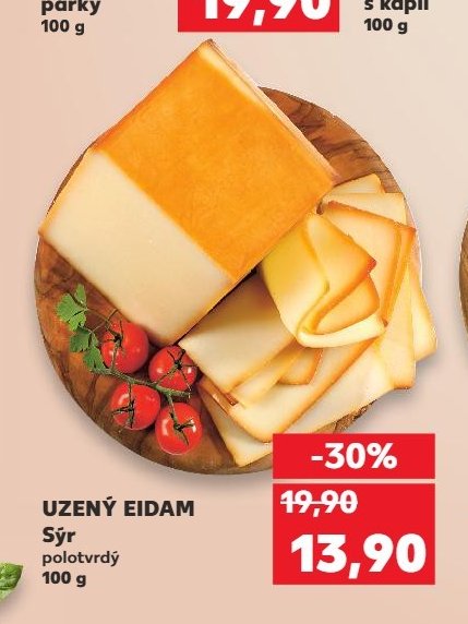 UZENÝ EIDAM Sýr polotvrdý 100 g