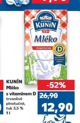 Kunín Mléko s vitamínem D 1 l