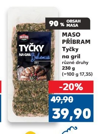 MASO PŘÍBRAM Tyčky na gril různé druhy 230 g