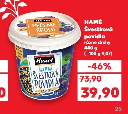 HAMÉ Švestková povidla různé druhy 440 g