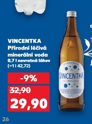 VINCENTKA Přírodní léčivá minerální voda
