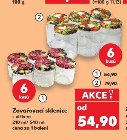 Zavařovací sklenice s víčkem 210 ml/ 540 ml