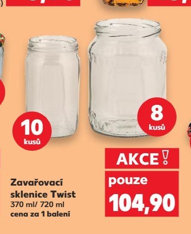 Zavařovací sklenice Twist 370 ml/ 720 ml