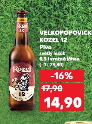 Velkopopovický Kozel 12 Pivo světlý ležák
