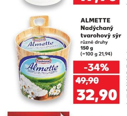 ALMETTE Nadýchaný tvarohový sýr