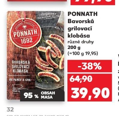 PONNATH Bavorská grilovací klobása