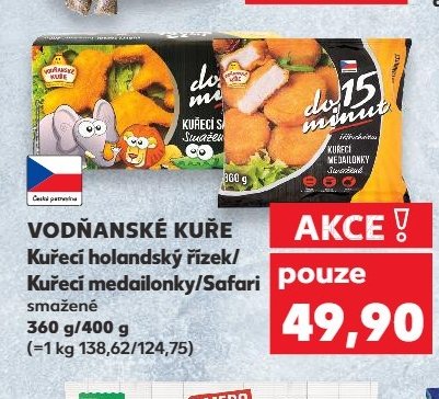 Vodňanské kuře Kuřecí holandský řízek / Kuřecí medailonky / Safari smažené