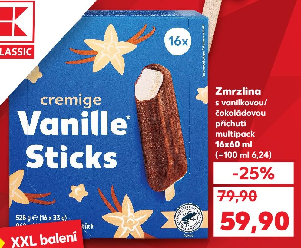 Zmrzlina s vanilkovou/čokoládovou příchutí multipack 16x60 ml
