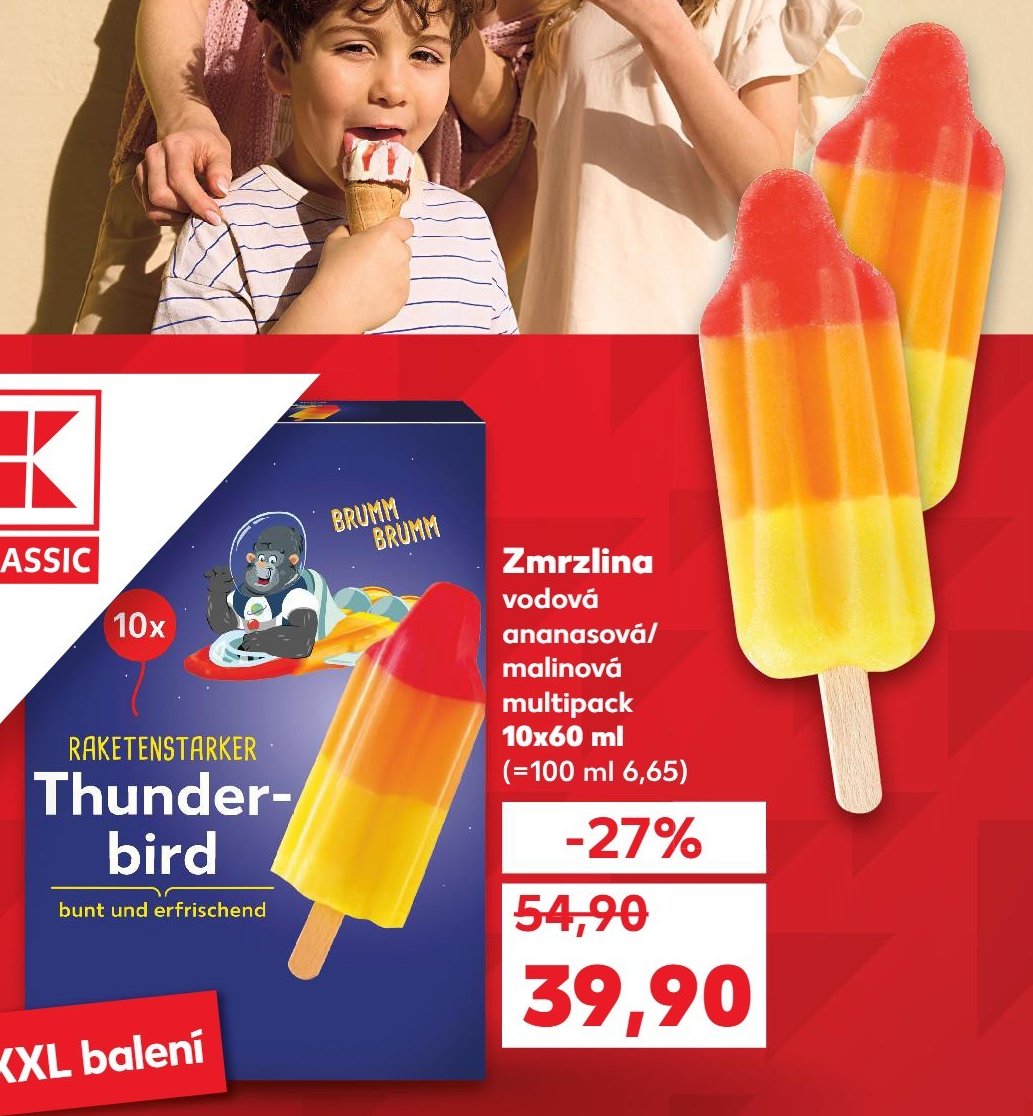 Zmrzlina vodová ananasová/malinová multipack 10x60 ml
